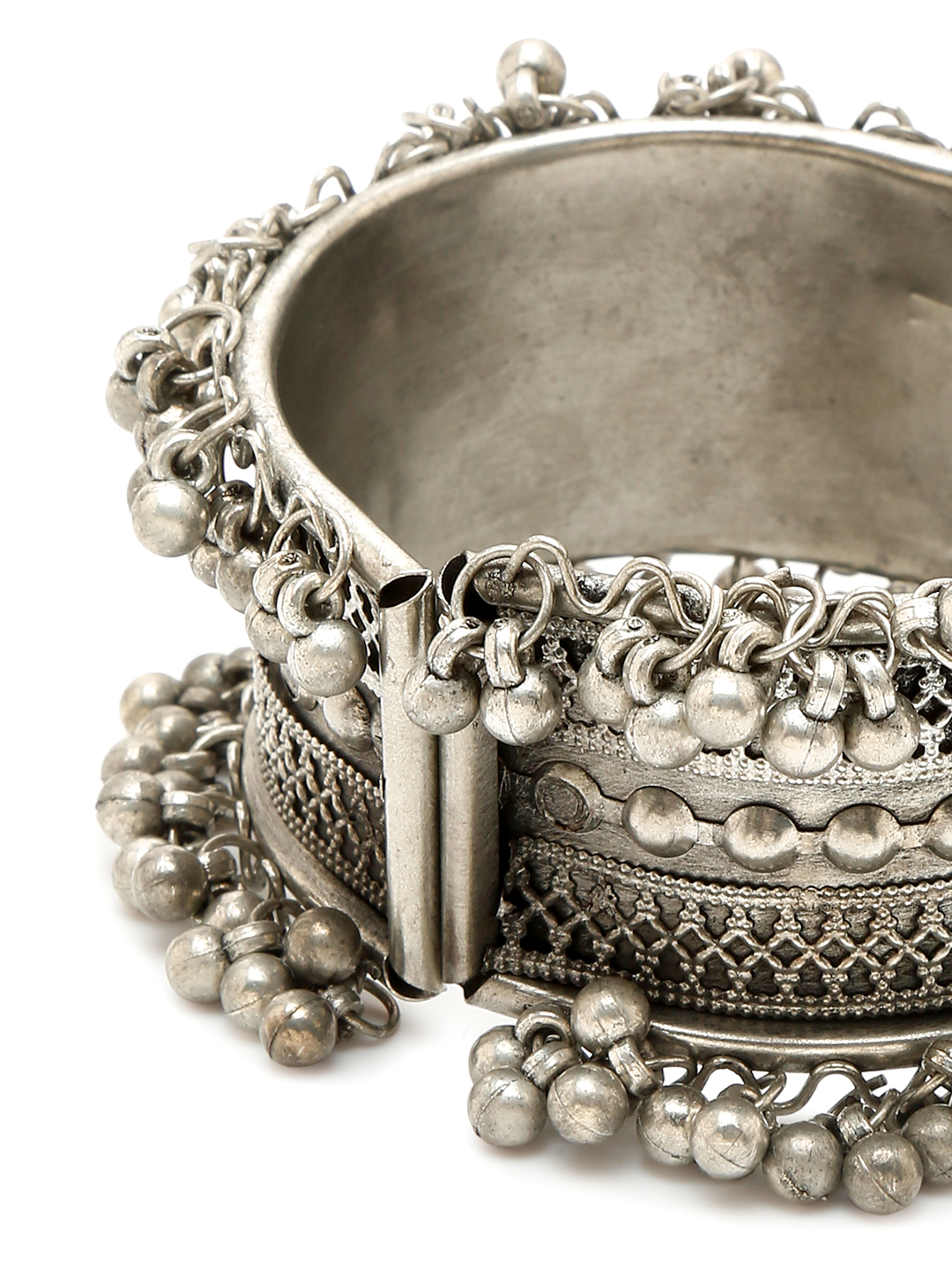 YouBella Jewellery for Women Celebrity Inspired Oxidised Silver Plated Cuff Bracelet Bangle for Women and Girls (Style 3)